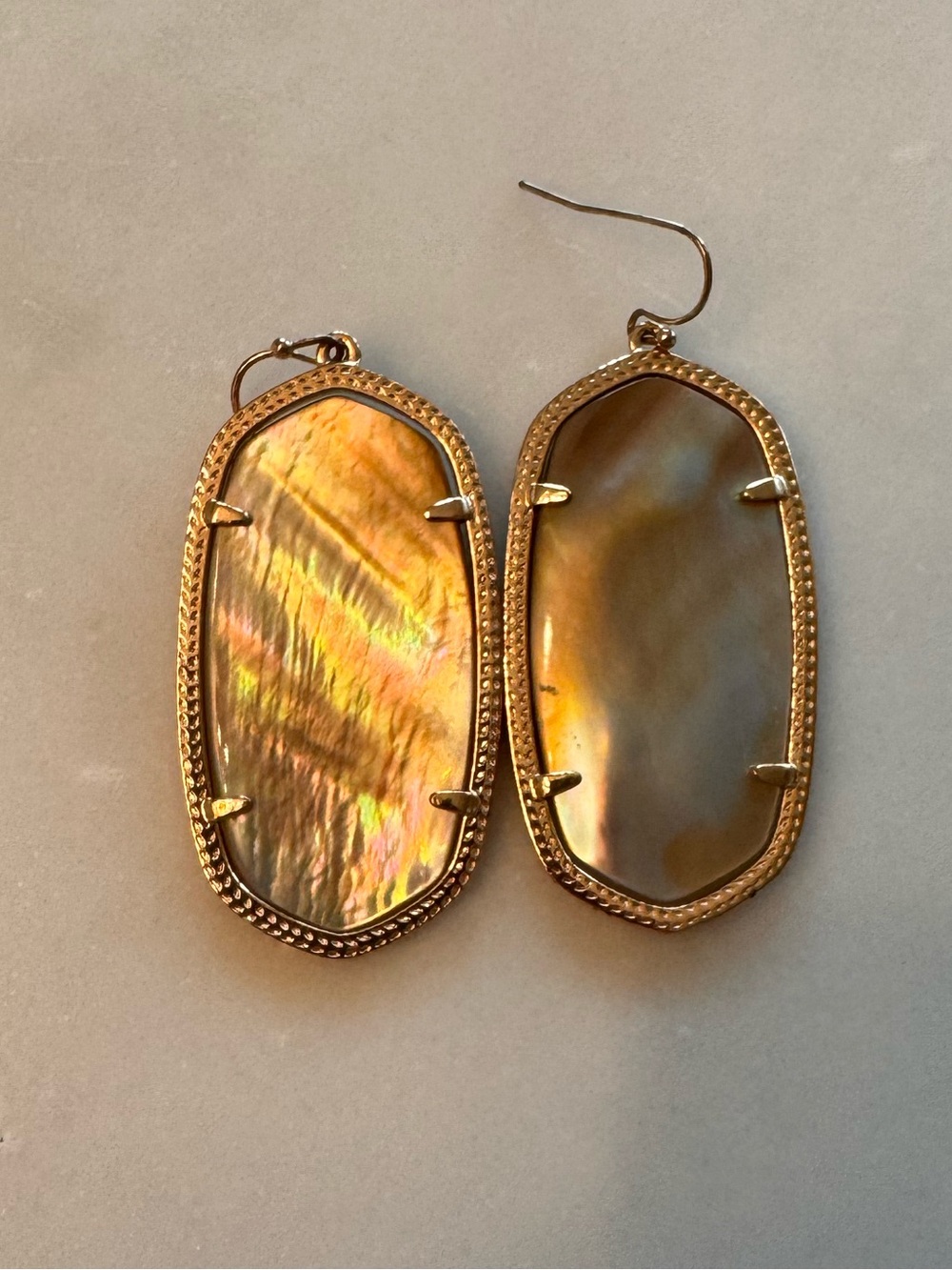 Kendra Scott Gold Iridescent Mother-of-Pearl Drop Earrings